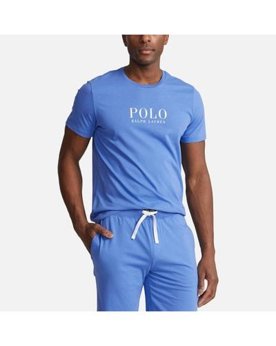 Polo Ralph Lauren Logo-Printed Cotton-Jersey Lounge T-Shirt - Blue