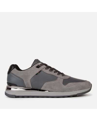 PS by Paul Smith Ware Suede And Leather Trainers - Grey