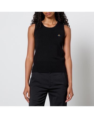 Vivienne Westwood Bea Sleeveless Cotton And Cashmere-Blend Top - Black