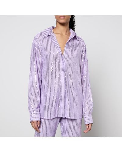 Stine Goya Edel Sequined Mesh Shirt - Purple