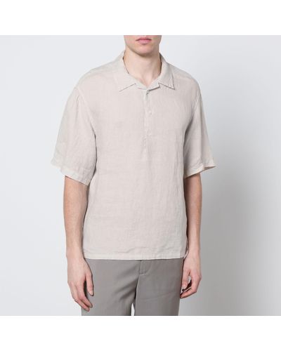 Barena Mola Linen Polo Shirt - Grey