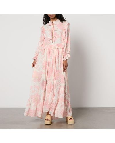 Stella Nova Floral-Print Chiffon Dress - Pink
