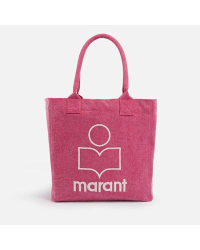 Isabel Marant Yenky Small Logo Cotton-canvas Tote Bag - Pink