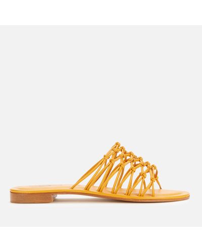 Mansur Gavriel Mignon Leather Slide Sandals - Yellow