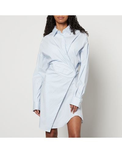 DIESEL D-Sizen N2 Striped Cotton-Blend Shirt Dress - Blue
