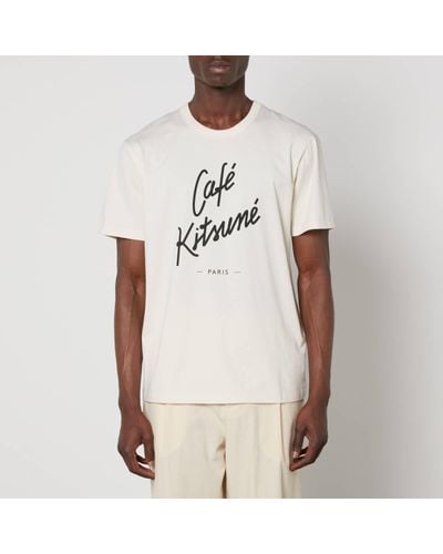 Café Kitsuné Classic Cotton-Jersey T-Shirt - Natural