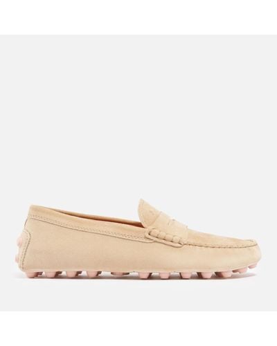 Tod's Gommino Suede Driving Shoes - Natural