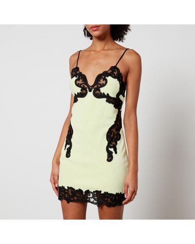 Alexander Wang Embroidered Mesh And Cotton-Terry Mini Dress - Natural