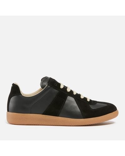 Maison Margiela Suede And Leather Replica Sneakers - Black