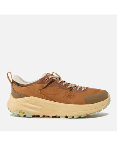 Hoka One One Kaha Low Suede And Gore-Tex Shoes - Brown