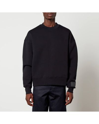 Ami Paris Logo-Appliquéd Organic Cotton-Blend Sweatshirt - Black