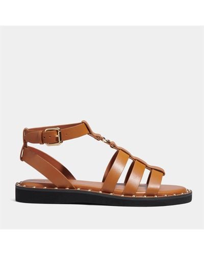 COACH Giselle Leather Sandals - Natural