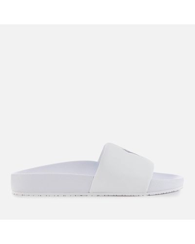 Polo Ralph Lauren Cayson Slide Sandals in White for Men - Lyst