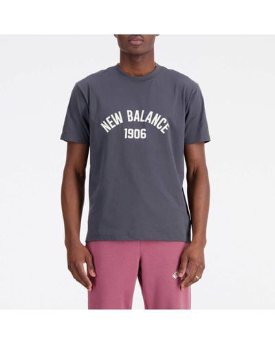 New Balance Essentials Varsity Cotton-Jersey T-Shirt - Blue