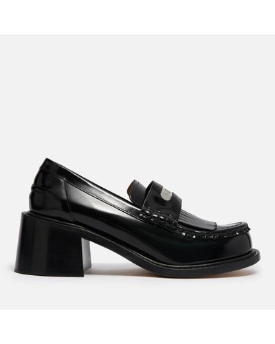 KENZO Smile Leather Heeled Loafers - Black