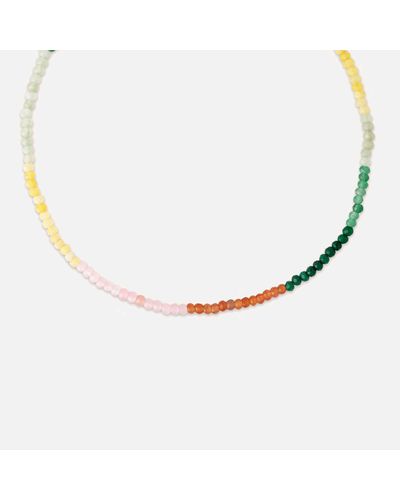 Astrid & Miyu Solar 18-karat Gold-plated Multi-stone Necklace - Multicolour