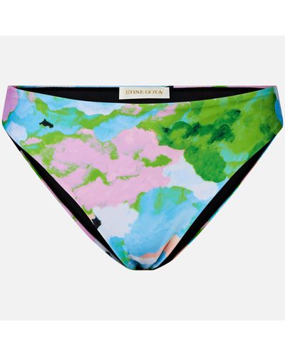 Stine Goya Clouds Stretch-Jersey Bikini Bottoms - Green