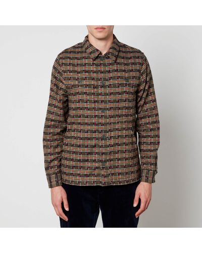 PS by Paul Smith Workwear Brushed Cotton-Jacquard Shirt Jacket - Brown