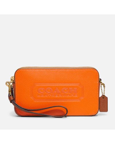 COACH Colorblock Kira Cross Body Bag With Webbed Strap - Orange