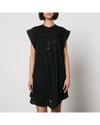 Isabel Marant Leazali Cotton-Voile Mini Dress - Black