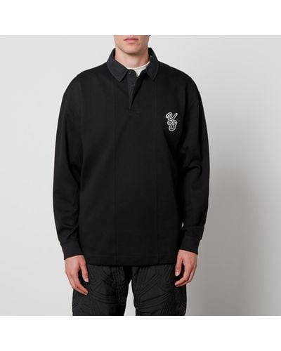 Y-3 Logo-Embroidered Loopback Cotton Rugby Shirt - Black