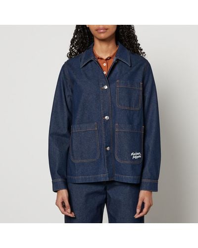 Maison Kitsuné Workwear Front Patch Pockets Denim Jacket - Blue