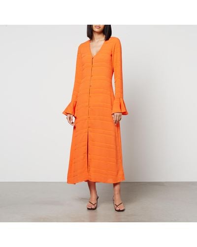 Résumé Rey Crepe-Jacquard Midi Dress - Orange