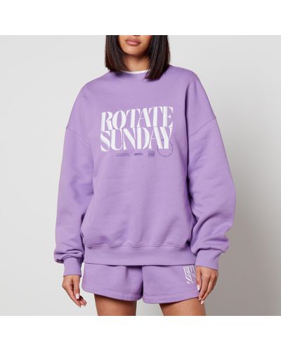 ROTATE SUNDAY Logo-Embroidered Organic Cotton Sweatshirt - Purple