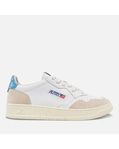 Autry Medalist Leather And Suede Court Trainers - White