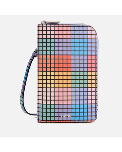 Ganni Check Print Phone Bag - Multicolour