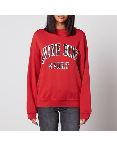 Anine Bing Jaci Organic Cotton-Jersey Sweatshirt - Red