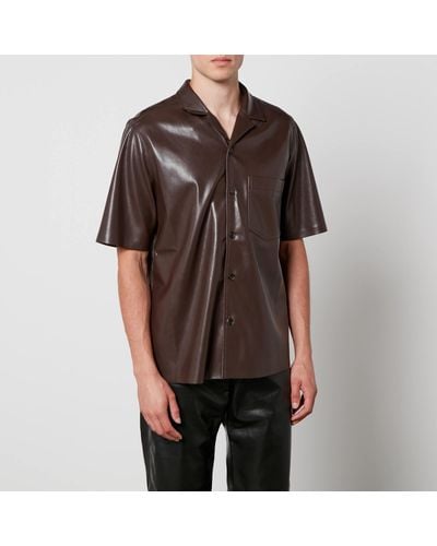 Nanushka Bodil Faux Leather Shirt - Black