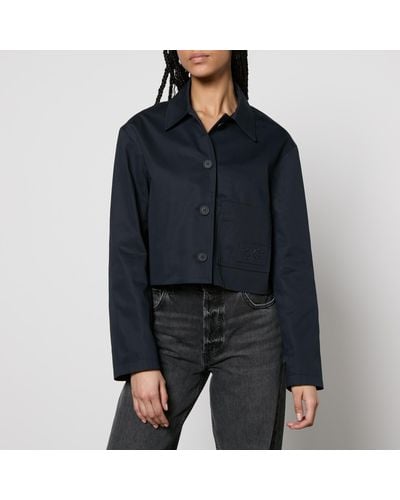 Maison Kitsuné Embroidered Cotton-Twill Cropped Jacket - Black