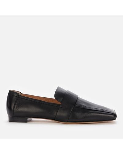 Mansur Gavriel Square Toe Leather Loafers - Black