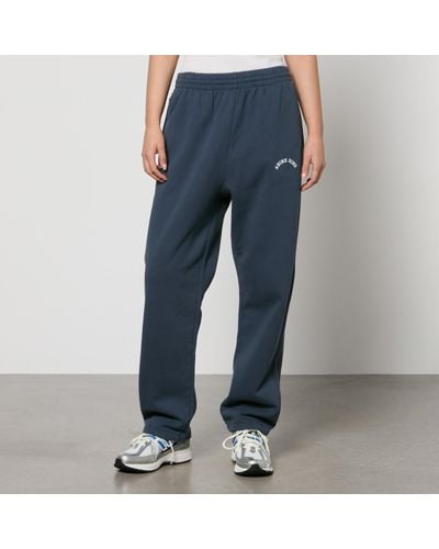Anine Bing Leone Cotton-Jersey Sweatpants - Blue