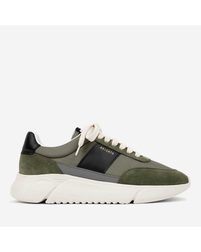 Axel Arigato Genesis Vintage Runner Leather And Recycled Polyester Sneakers - Green