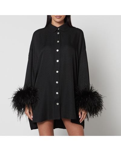 Sleeper Pastelle Oversized Jacquard Shirt Dress - Black
