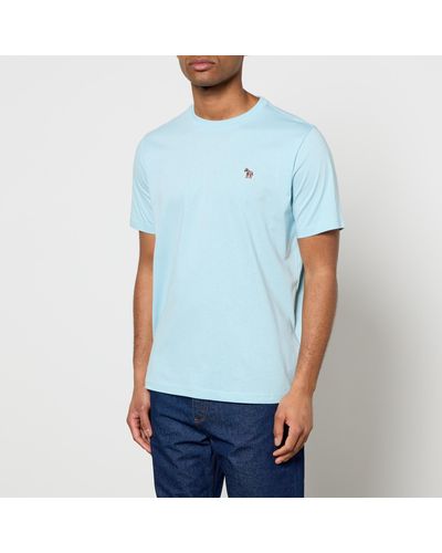 PS by Paul Smith Zebra Logo-Appliquéd Organic Cotton-Jersey T-Shirt - Blue