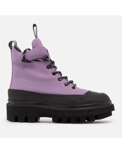 Stine Goya Felicia Faux Leather Hiking Boots - Purple