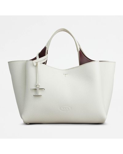 Tod's Apa Leather Mini Tote Bag - White