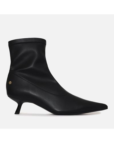 Anine Bing Hilda Faux Leather Heeled Boots - Black