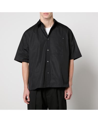 WOOYOUNGMI Short Sleeved Cotton-Poplin Shirt - Black