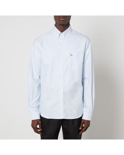 Maison Kitsuné Striped Cotton Oxford Shirt - White