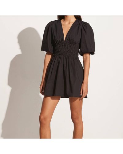 Faithfull The Brand Valledoria Cotton-poplin Mini Dress - Black