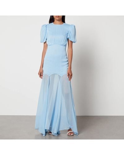 De La Vali Agua Chiffon Maxi Dress - Blue