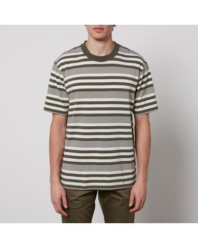 NN07 Adam Striped Stretch-Modal And Cotton-Blend T-Shirt - Gray