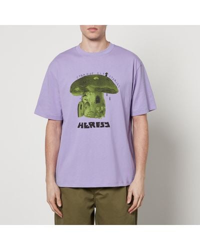 Heresy Shroom Room Cotton-Jersey T-Shirt - Purple