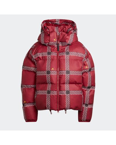 adidas By Stella McCartney Checked Quilted Shell Puffer Jacket - Red