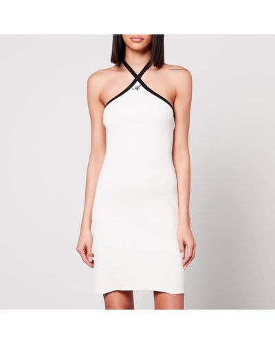 Axel Arigato Ada Ribbed-Jersey Halterneck Mini Dress - White