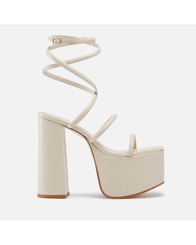 Cult Gaia Hyte Leather Heeled Platform Sandals - White